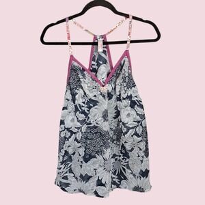 Liberty of London for Target Babydoll Top Small Sheer Floral Lace Trim Y2K Flowy